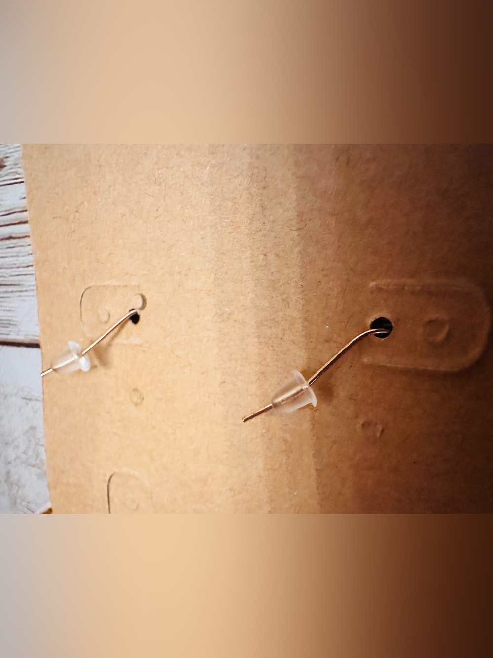 Pale Pink Iridescent whimsical light bulb Earrings with Gold Accents*Plunder* - Picture 5 of 6